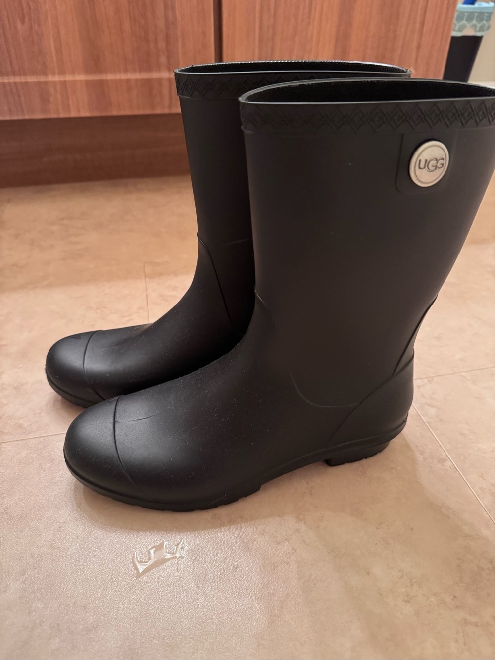 UGG Women's Classic Black Waterproof Rain Boots